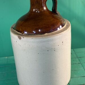Vintage Brown and Cream Ceramic Pitcher